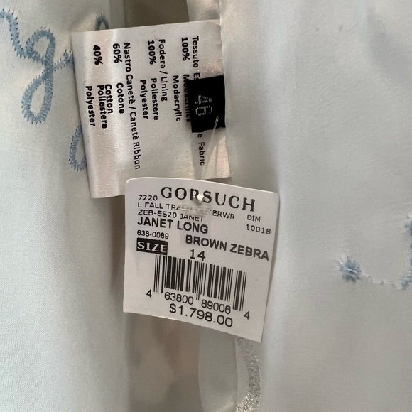 Gorsuch faux brown zebra fur long coat 14/XL - Picture 4 of 12